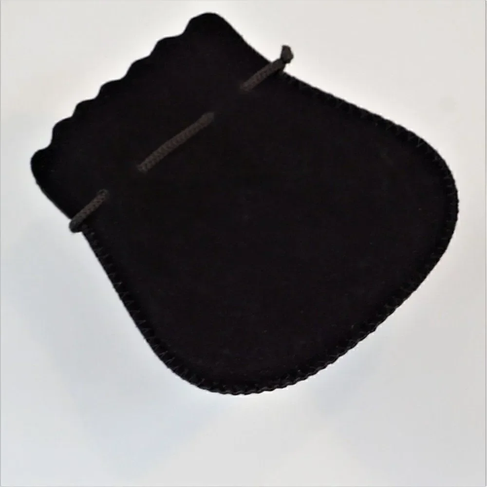 Flocked Velvet Jewelry Pouch Black Drawstring Dust Bag Gift Bag